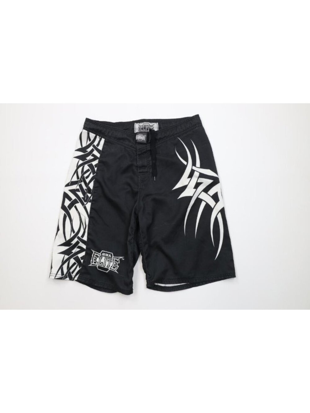 Vintage Y2K MMA Elite Mens Medium Tribal UFC MMA Fighting Board Shorts Black